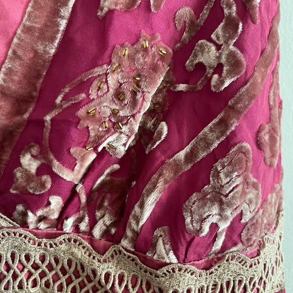 NWT Hale Bob pink dress with velvet and beaded details size small - Picture 14 of 16